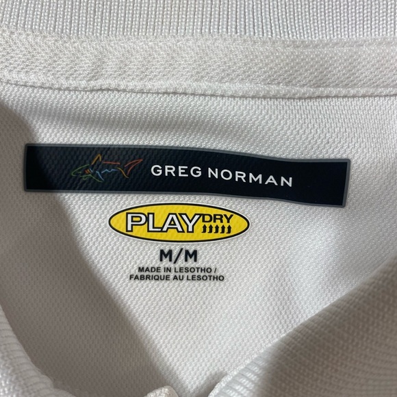 Greg Norman White Polo Shirt Medium (MS) - Picture 4 of 6